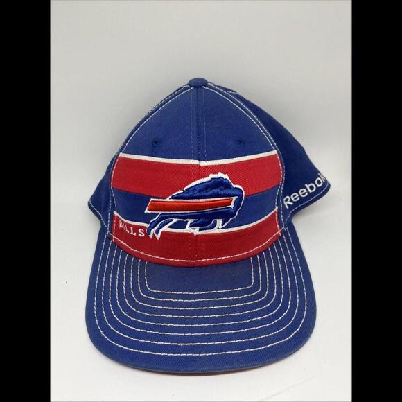 Vintage Buffalo Bills Reebok NFL Fitted L/XL On-Field Hat Rare Blue Red Cap - Picture 1 of 9